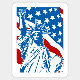 Lady Liberty With Raising Fist Sticker